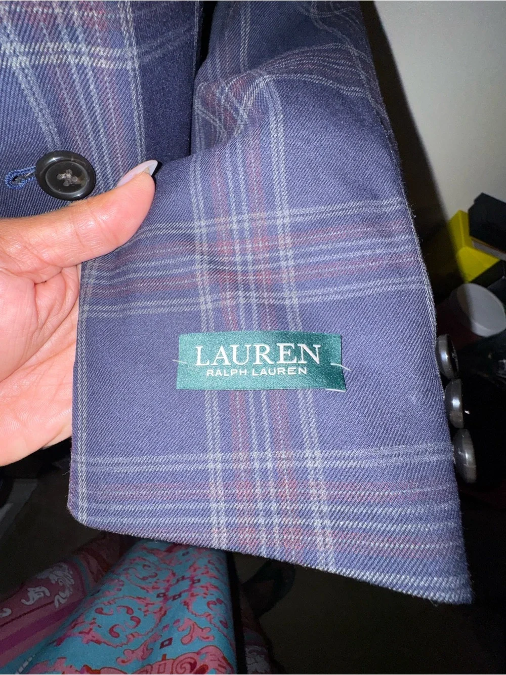 Ralph Lauren Men's Navy Plaid Sport Coat